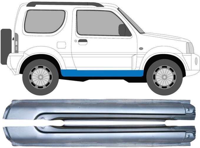 Volledige dorpel voor Suzuki Jimny 1998-2018 / Links + Rechts / Set