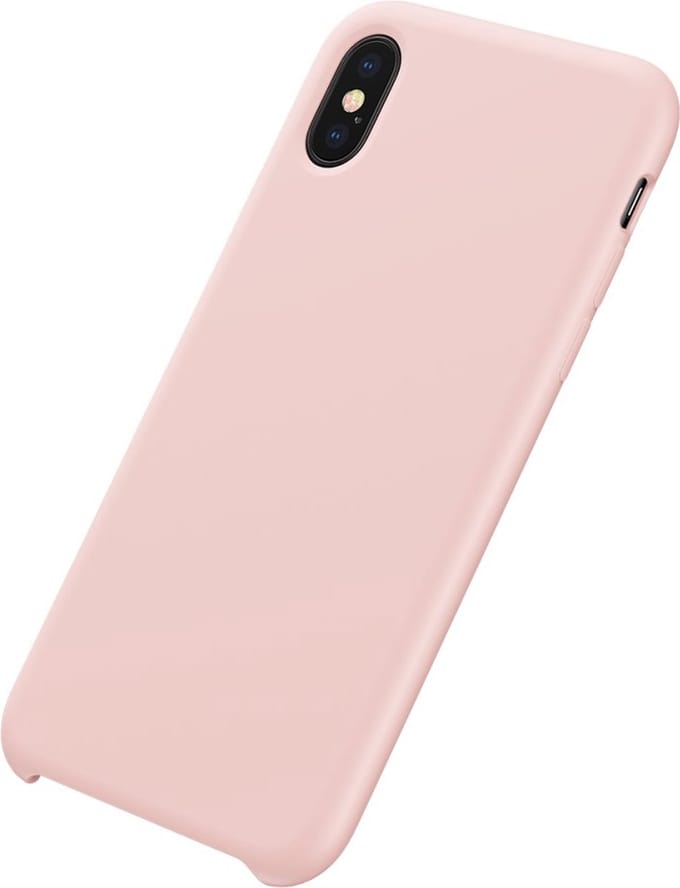 Baseus Original LSR Series Liquid Silicone Gel Case geschikt voor iPhone XS Max Hoes - Roze