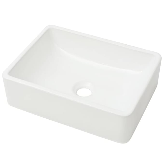 vidaXL - Wastafel - wit - 41x30x12 - cm - keramiek