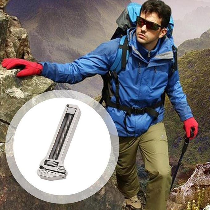 Mini Moersleutel Zakformaat Draagbaar Multitool Steeksleutels Voor Buiten Kamperen Compact Metaal Multifunctioneel Gereedschap Moersleutel gray