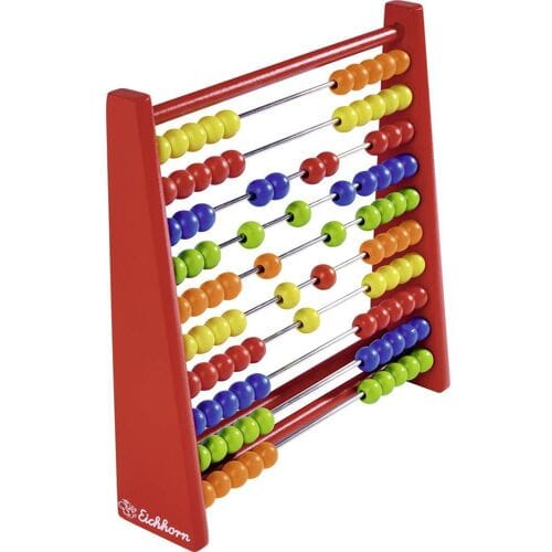 Eichhorn - mini telraam met 100 houten ballen, 5,5x24x23cm Berkenmultiplex, vanaf 3 jaar