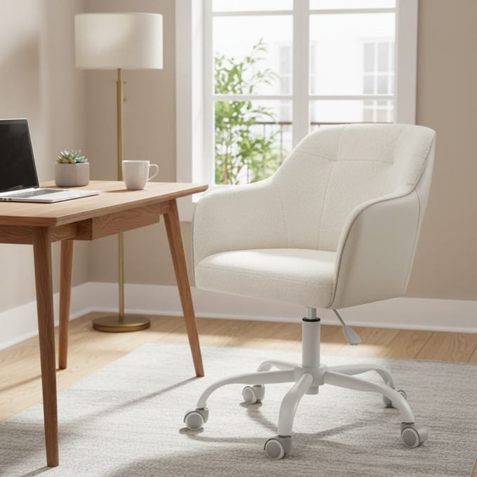 Bobbel Home - Bureaustoel - Draaistoel - In Hoogte Verstelbaar - Cappuccino Beige