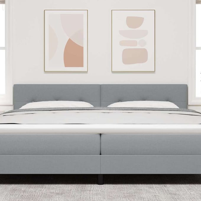 vidaXL - Hoogte - verstelbaar - hoofdbord - Lichtgrijs - 200 - cm - Stof