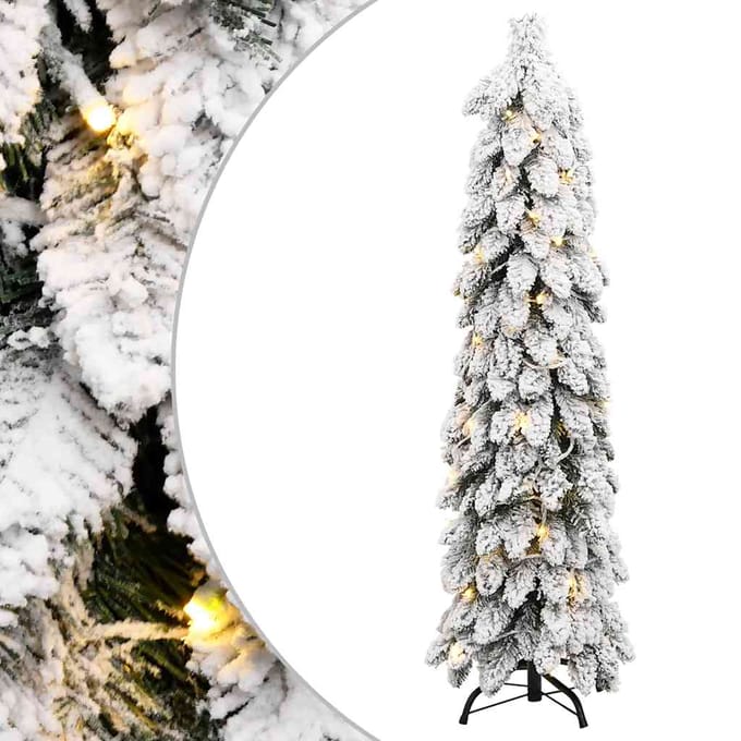 vidaXL Kunstkerstboom met verlichting en sneeuw 80 LED's 150 cm