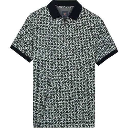 Baileys Polo Half Zip Allover Mosaic Pattern Misty Green / male