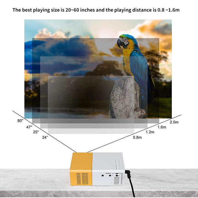 YG300 draagbare projector Smart Home Theatre-mediaspeler voor thuisbioscoop-tekenfilms US Plug geel
