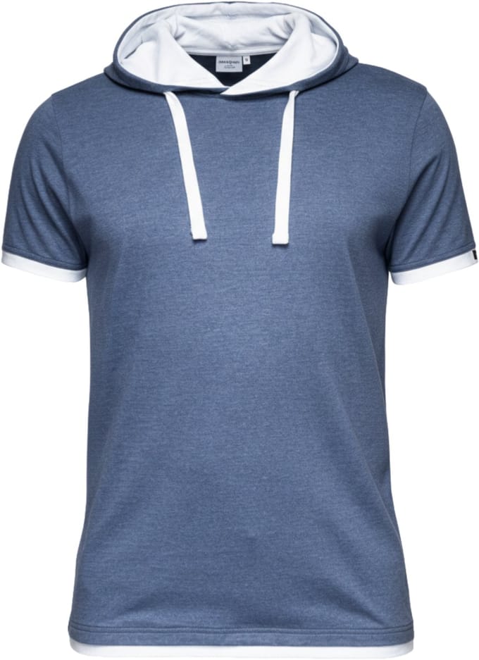 OMBRE T-shirt - Regular Fit - Katoen - Korte Mouw Donkerblauw Gemêleerd M