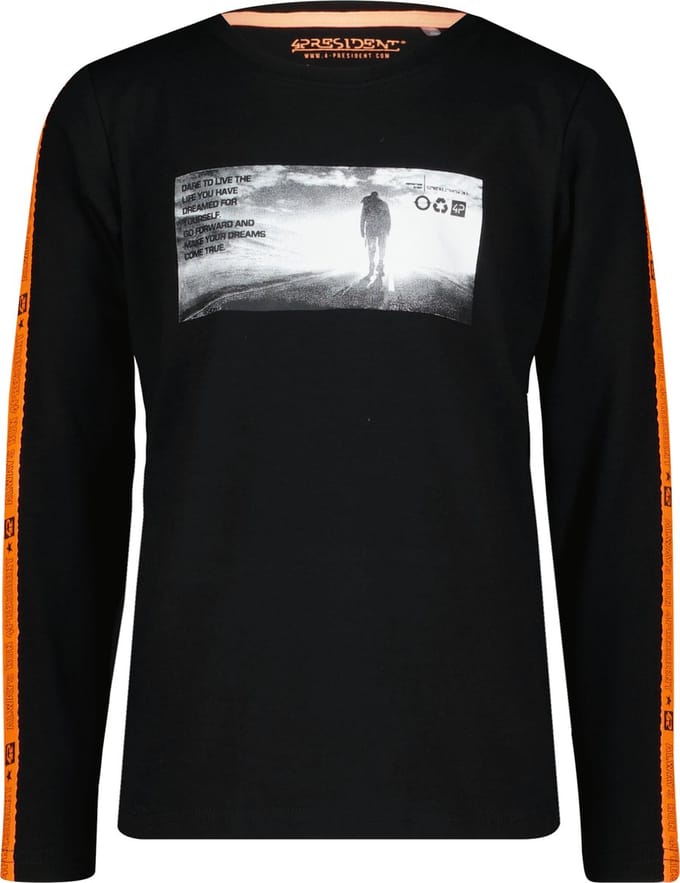 4PRESIDENT T-shirt jongens - Black - Maat 128