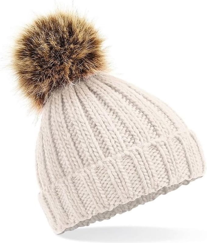 Jumada's Muts - Beige - Met pompon - Dames - Winter - Muts - One size