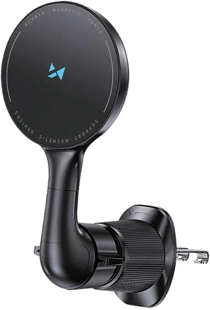 Wozinsky WCT5-6S4Y Car Holder with Qi/MagSafe 15W Inductive Charger for Air Vent - Black