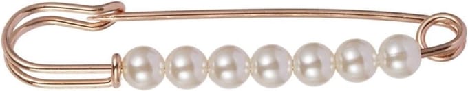 Fako Bijoux® - Sierspeld - Sjaalspeld - Vestsluiting - Vestspeld - Parels - 70mm - Goudkleurig