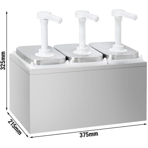 GGM Gastro Saucenspender - 3x 2 Liter - inkl. Edelstahlgestell
