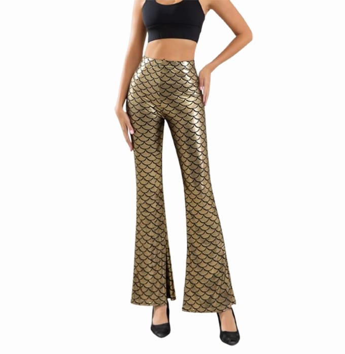 Goud Design Stretch Broek Legging - Flared - Broek