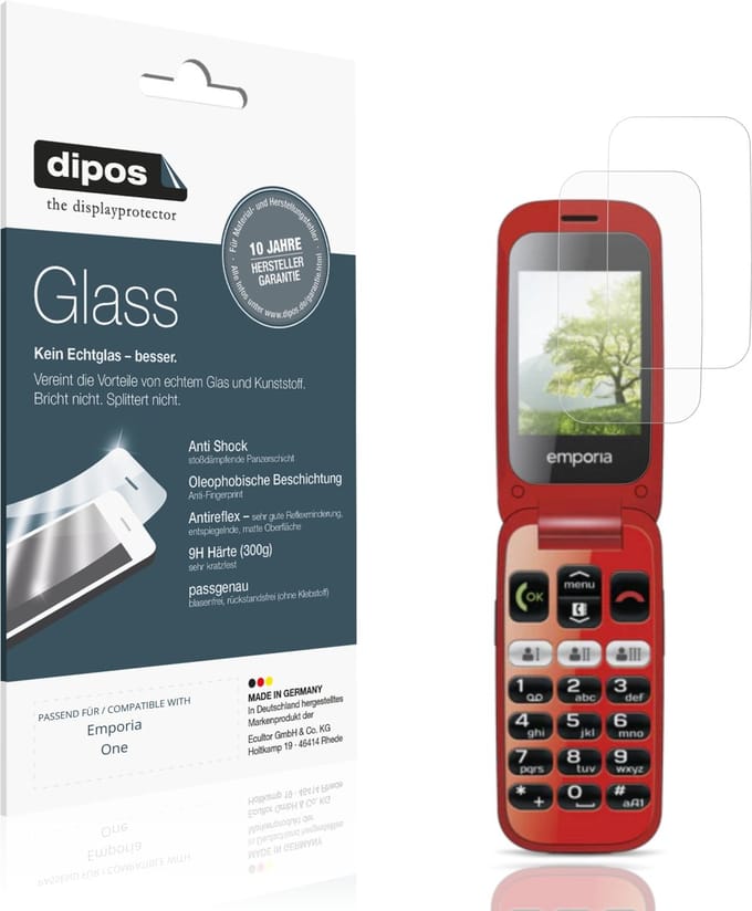 dipos – 2x Matte Pantserfolie geschikt voor Emporia One | 9H Screenprotector