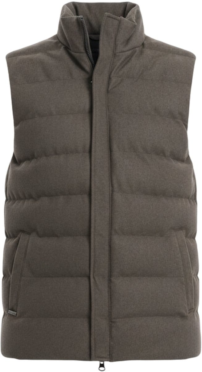 OMBRE Gilet - Regular Fit - Effen Donkere olijf S/M