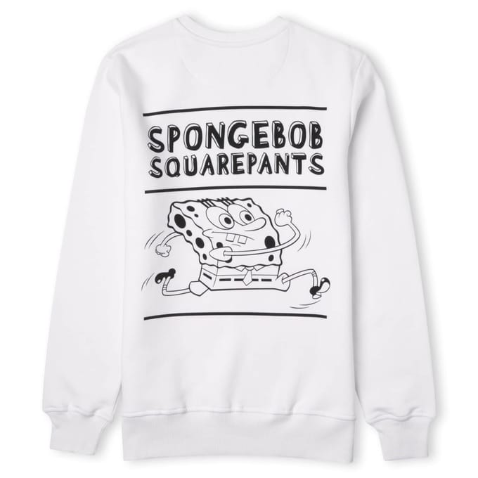 SpongeBob SquarePants Sprinting Through The Sea Unisex Sweater - Wit - S
