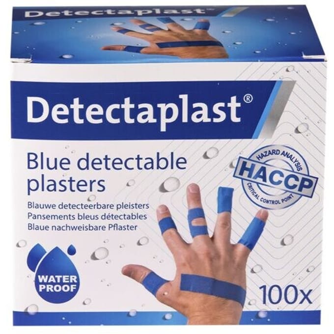 Waterafstotende blauwe pleister Detectaplast assorti 100 stuks