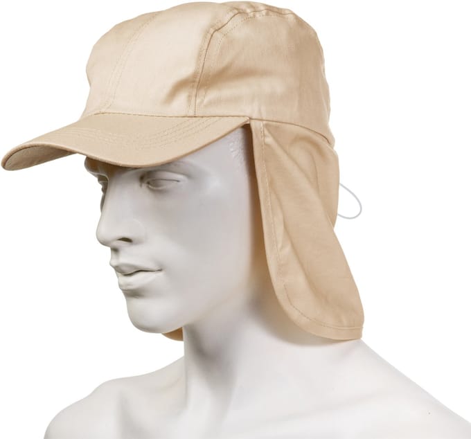 Pet met nekbescherming - Baseball cap - Petten - Verstelbaar - Met elastische sluiting - One size - Katoen - Beige