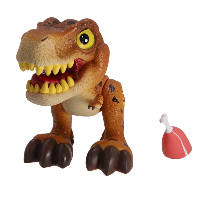 Dino Base dinosaurus speelfiguur bruin groot - speelgoed dino.