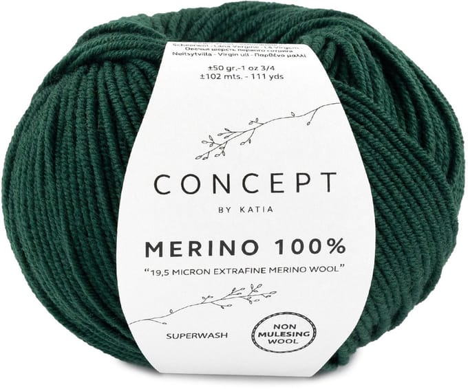 Katia Concept Merino 100% - 48 donkergroen - Wol Garen