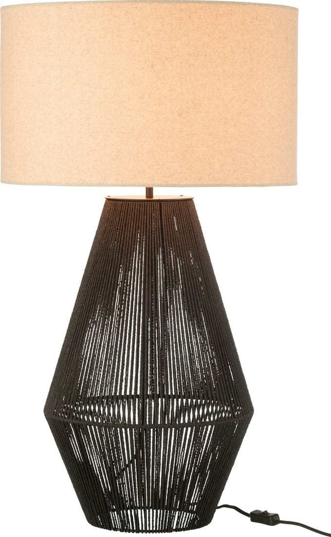 J-Line lamp Striing - metaal/papier - zwart