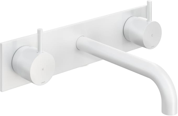 Hotbath Cobber - Wastafelmengkraan - zonder Waste - Laag - Wit - Inbouw - Messing - V07