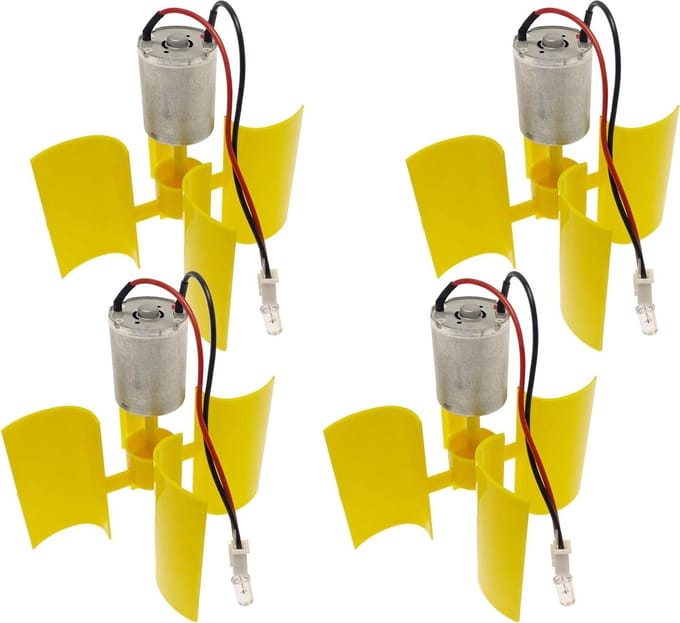 Micro Windturbines - Kleine Windmolen - DIY Energie Genereren - 360 Graden Draaibaar - 100mm Ventilator Diameter - Wit