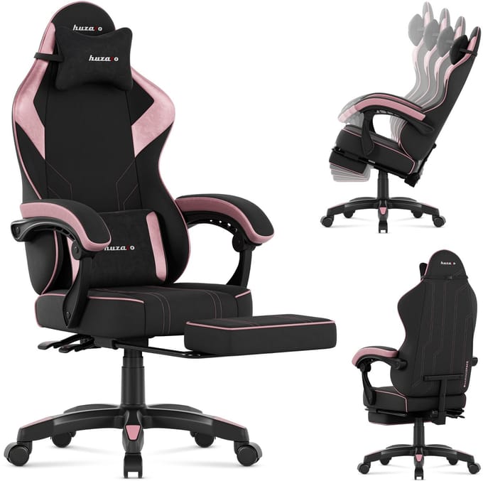Huzaro Force 3.7 Ergonomische Gamestoel met Voetsteun - Comfortabele Bureaustoel - Pink