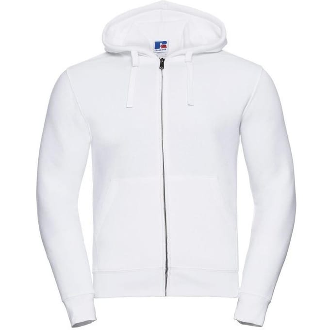 Russell Heren Authentieke Sweatshirt met volledige ritssluiting / Hoodie (Wit)