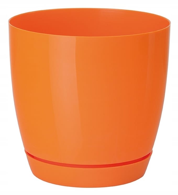 Form-Plastic Toscana Pot - Wit, Ø11cm, Hoge Glans, Inclusief Schotel