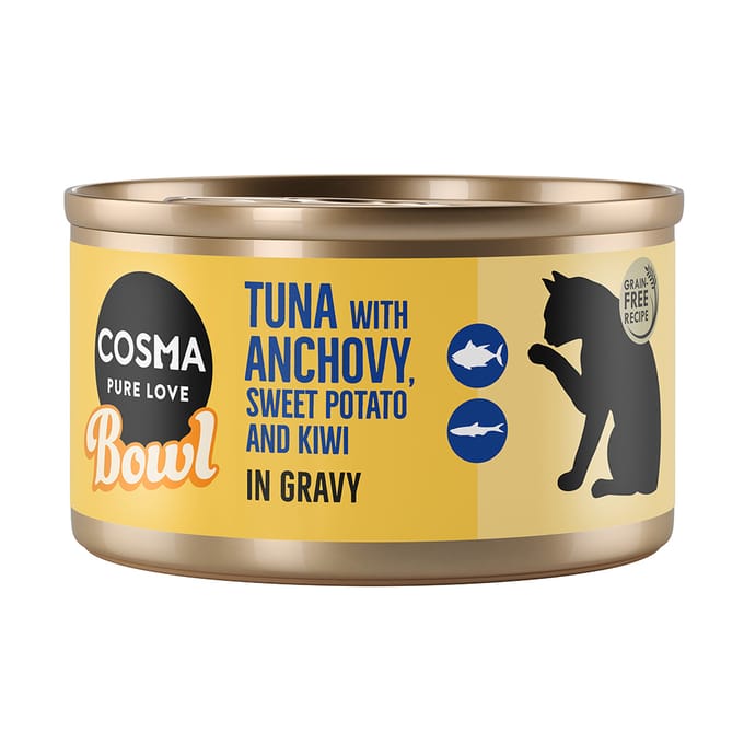 6x80g Tonijn met Ansjovis Bowl Cosma Kattenvoer