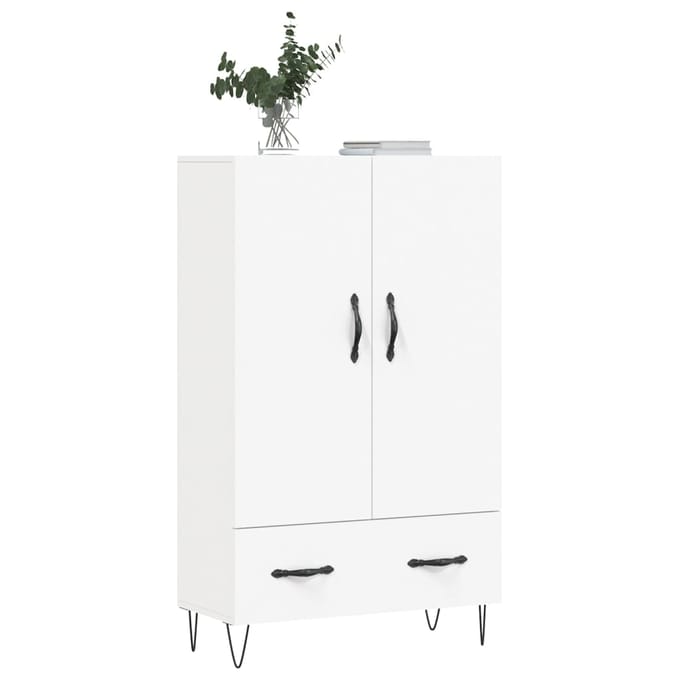 vidaXL - Hoge - kast - 69,5x31x115 - cm - bewerkt - hout - wit