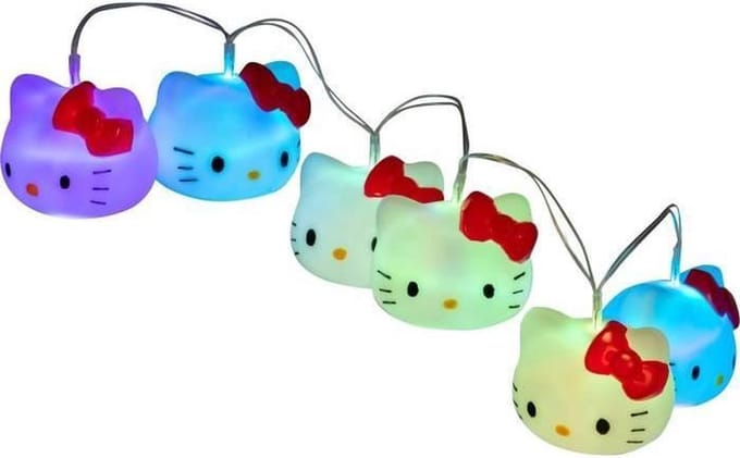 Teknofun Hello Kitty - LED lichtsnoer - 6 figuren - 7 kleuren - 120 cm