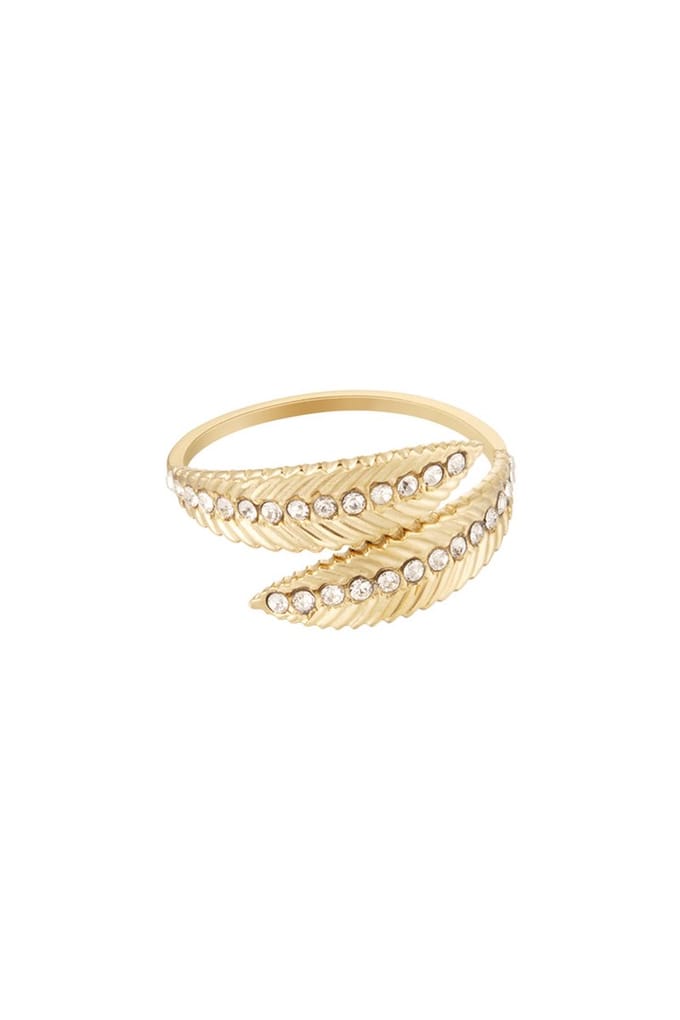 Bijoutheek ring veer zirkonia stenen Wit