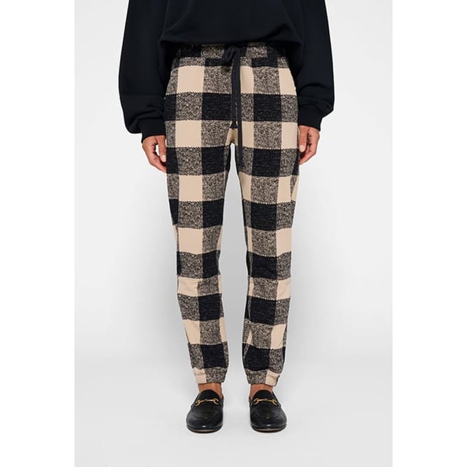 10DAYS Cropped Jogger Check Black Größe: XXS | Jogginghosen Outlet | Damen | Schwarz