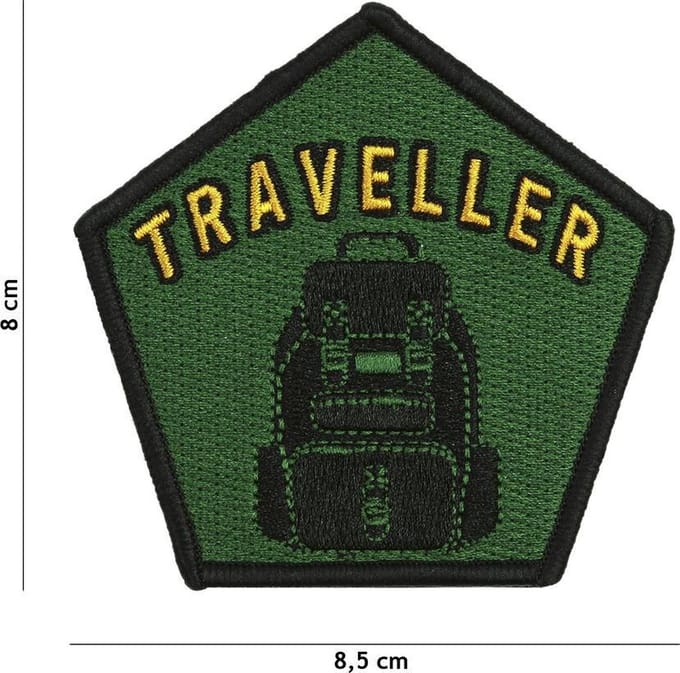 Embleem stof Traveller met klittenband #2034