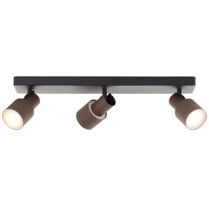 Brilliant Cadiz - Plafondspot - GU10 3x5W - 3000K - Zwart/Koper