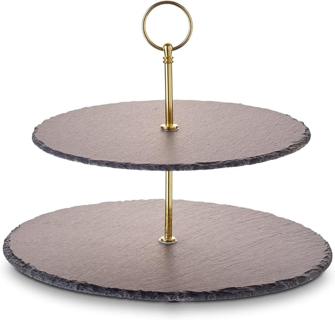 Aura® Serveertoren - Etagere - Tapasplank - Goud - 32cm x 4cm x 30cm