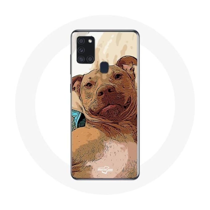 Samsung Galaxy A21S Hoesje American Pit Bull Terrier Bruin bruin