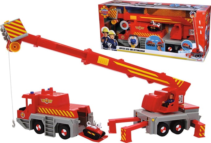 Simba - Brandweerman Sam - Sam kraan 2-in -1 - Speelgoedvoertuig