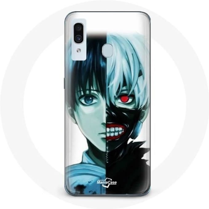 Coque pour Samsung Galaxy A20 Tokyo Ghoul Visage Moitié