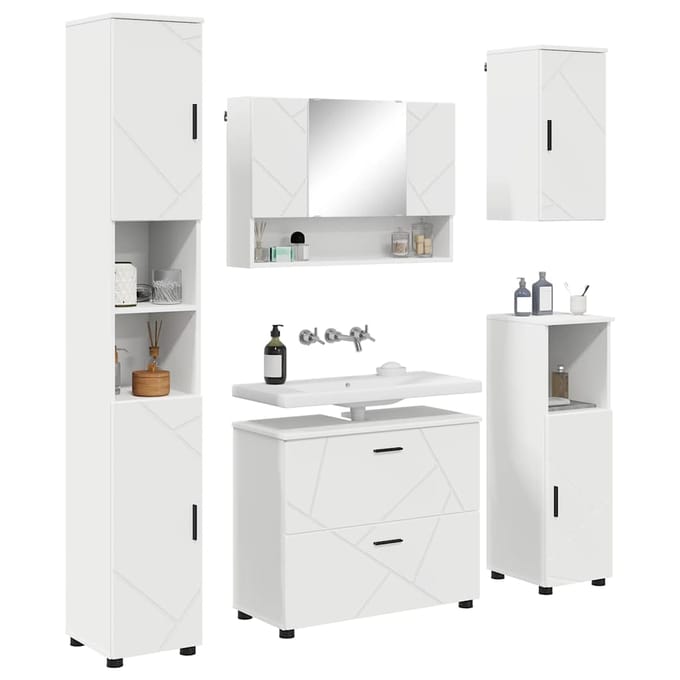 vidaXL - Badkamermeubel - Set - 5 - st - Wit - 35 - x - 30 - x - 192 - cm