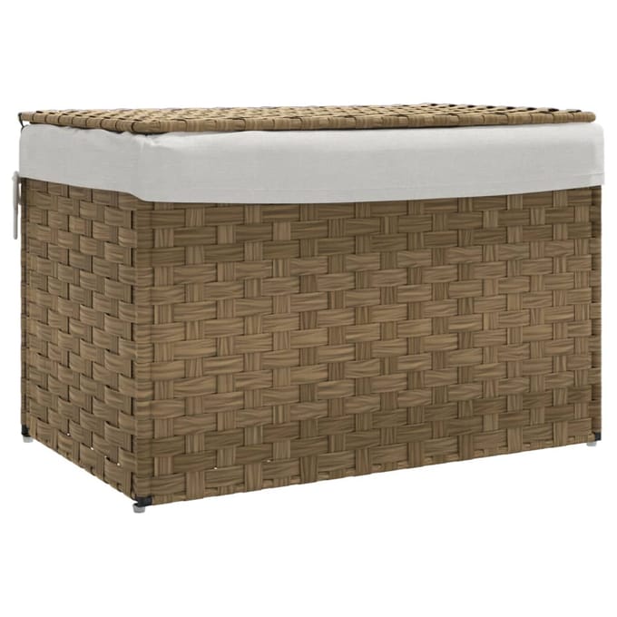 vidaXL - Wasmand - met - deksel - 55,5x35x34 - cm - poly - rattan