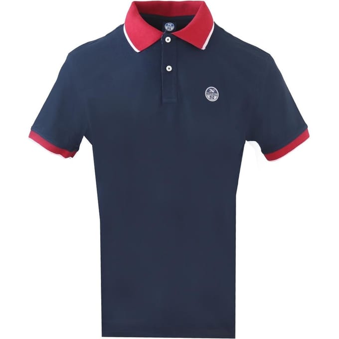 North Sails marineblauwe polo met contrasterende kraag