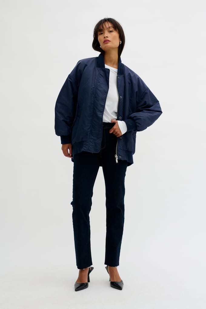 My Essential Wardrobe Helgamw Bomber Jacket Jassen Dames - Winterjas - Donkerblauw - Maat 40