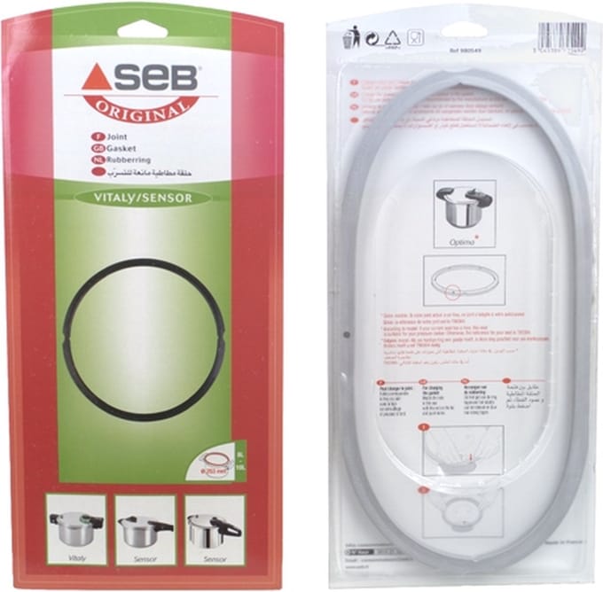 SEB - AFDICHTINGSRUBBER SNELKOOKPAN 8L / 10L - ALU - DIAM 253MM - OPTIMA / SENSOR / VITALITY 2A - 980549