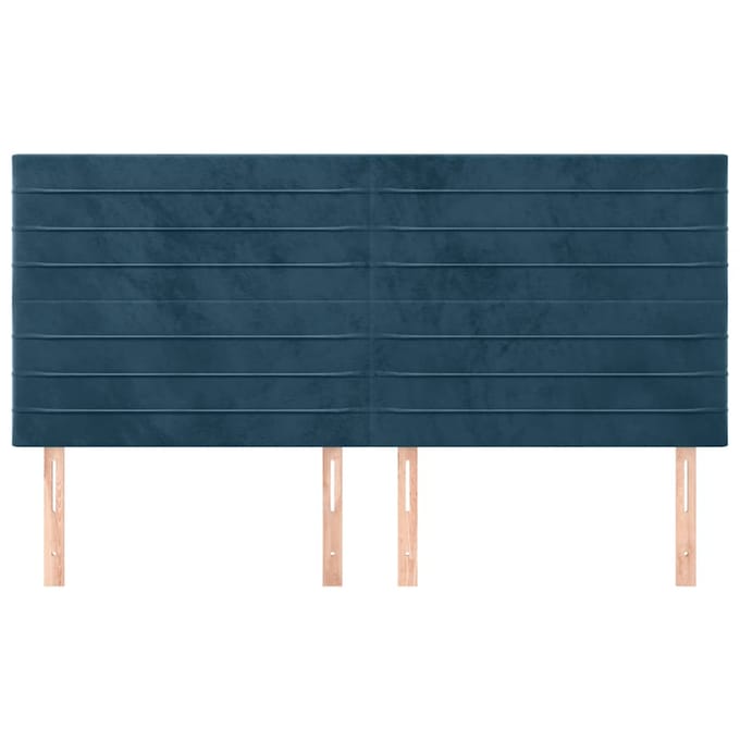vidaXL - Hoofdbord - donkerblauw - 160x5x118/128 - cm - fluweel