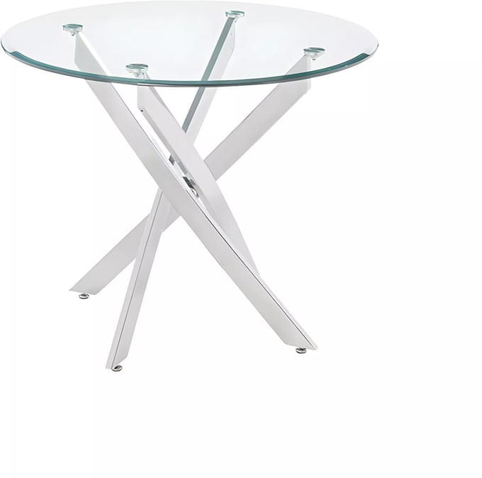 Vente-unique Eettafel COSIMA - 2 personen - Gehard glas en verchroomd metaal
