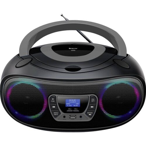 Denver Draagbare DAB Radio CD Speler Kinderen - Bluetooth - Lichteffecten - Boombox - AUX - FM - TDB212GREY
