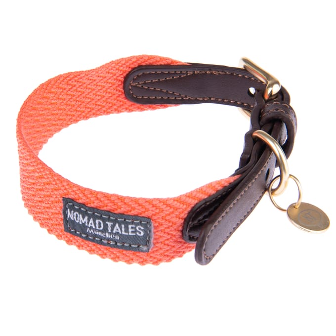 Nomad Tales Bloom Halsband, coral - Maat S: 36 - 40 cm Halsomvang, B 25 mm